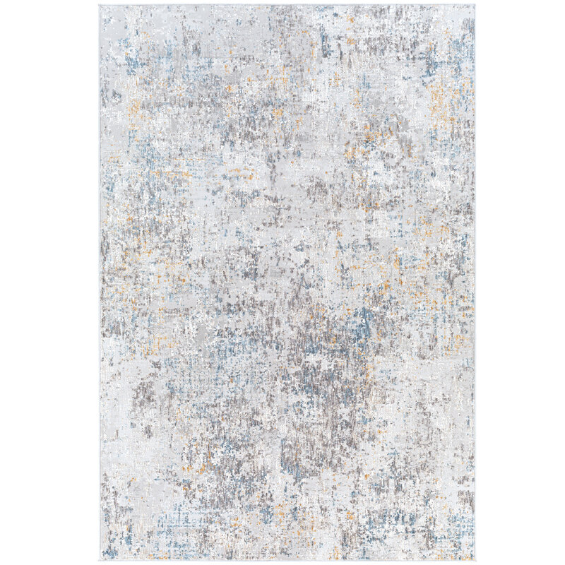 CARMELLO BEACH GLASS 6'7"X9'6" STONE TAUPE BLUE RUST