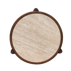 ELIJAH SIDE TABLE ROUND w/TRAVERTINE TOP