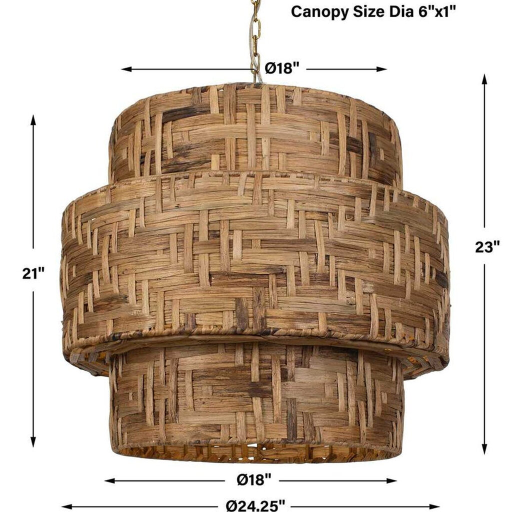 WATER REED 3-TIERED PENDANT