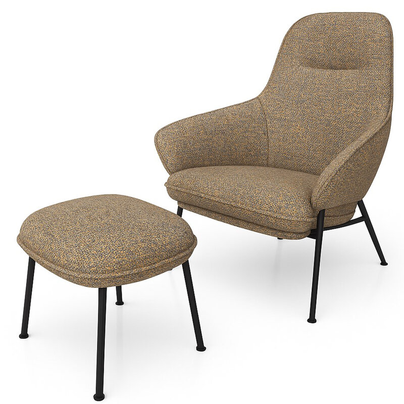 WOLFGANG HIGHBACK LOUNGE CHAIR + FOOTSTOOL By HUPPE