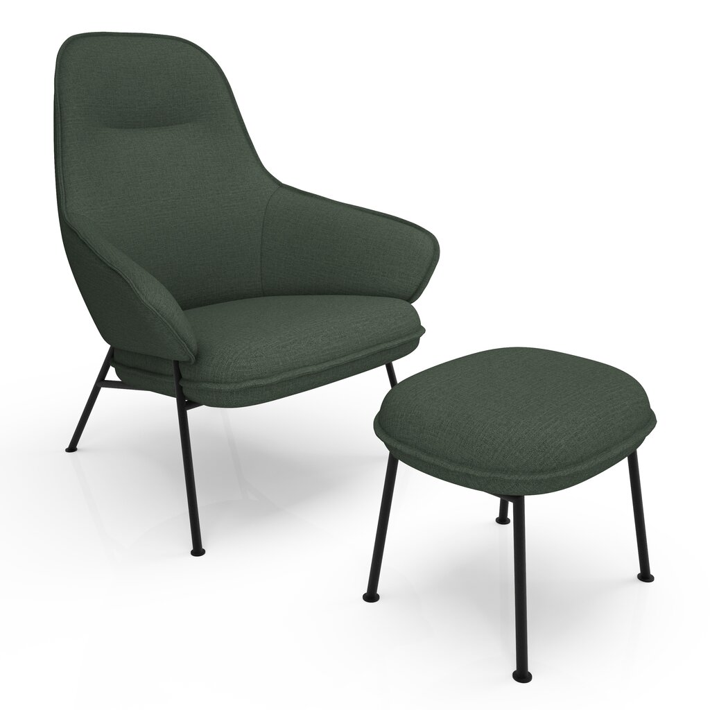 WOLFGANG HIGHBACK LOUNGE CHAIR + FOOTSTOOL By HUPPE
