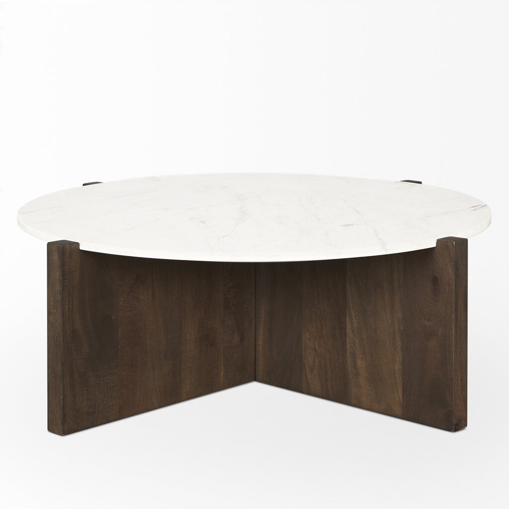WILLIAM COFFEE TABLE ROUND DARK BROWN 48"