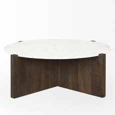 WILLIAM COFFEE TABLE ROUND DARK BROWN 48"