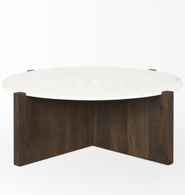 WILLIAM COFFEE TABLE ROUND DARK BROWN 48"