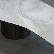 VALANCE COFFEE TABLE CERAMIC ONYX 68"