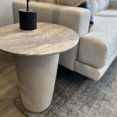 ALBION SIDE TABLE ROUND TRAVERTINE