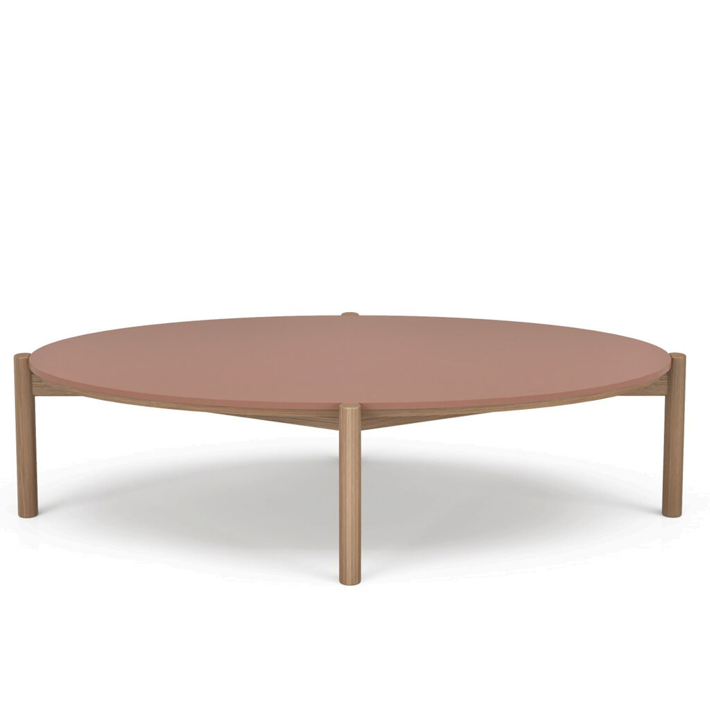 BOWIE OVAL COFFEE TABLE LACQUER TOP w/ OAK LEGS 48" By HUPPE