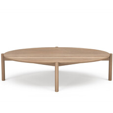 BOWIE OVAL COFFEE TABLE OAK TOP w/ OAK LEG 48" By HUPPE