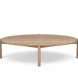 BOWIE OVAL COFFEE TABLE OAK TOP w/ OAK LEG 48" By HUPPE