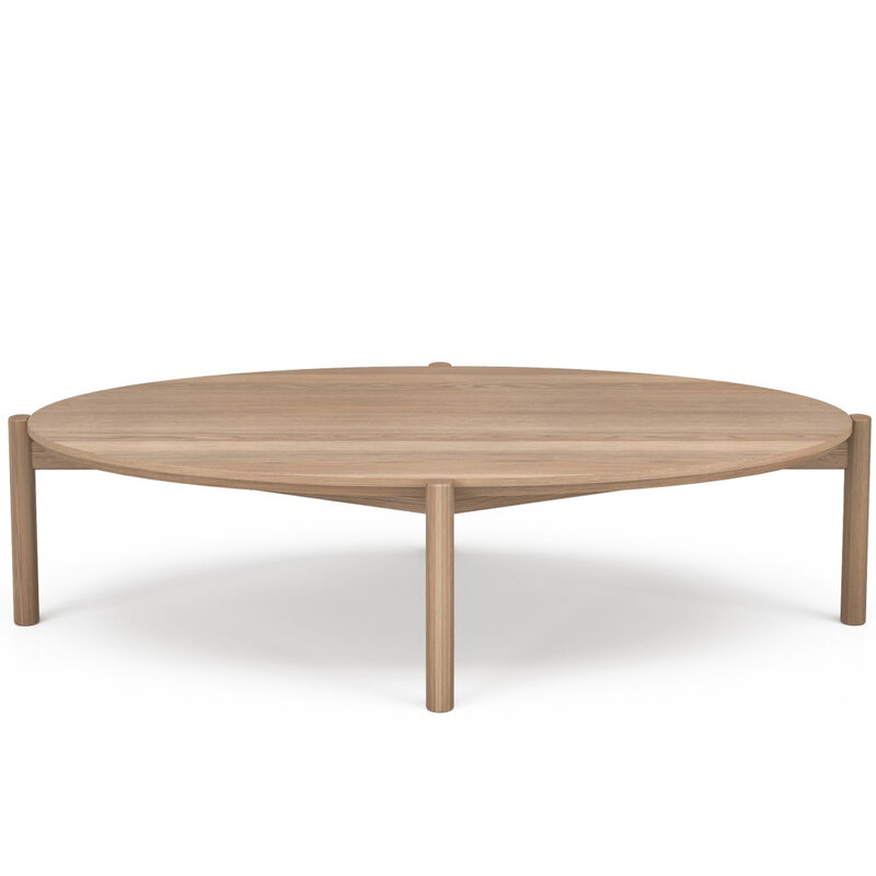BOWIE OVAL COFFEE TABLE OAK TOP w/ OAK LEG 48" By HUPPE