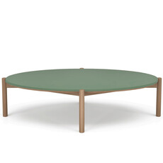 BOWIE OVAL COFFEE TABLE LACQUER TOP w/ OAK LEGS 48" By HUPPE