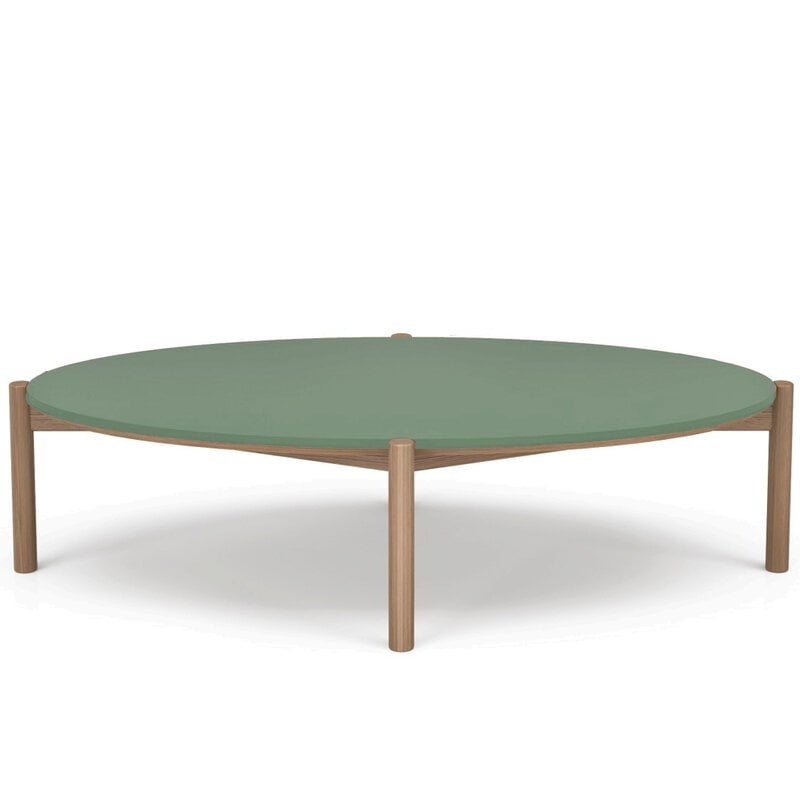BOWIE OVAL COFFEE TABLE LACQUER TOP w/ OAK LEGS 48" By HUPPE