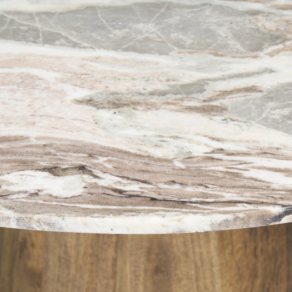 HUGO DINING TABLE ROUND 54" MARBLE BROWN PINK GREY