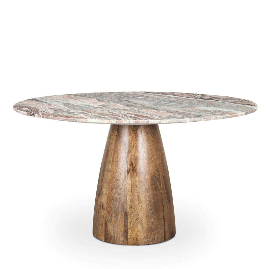 HUGO DINING TABLE ROUND 54" MARBLE BROWN PINK GREY