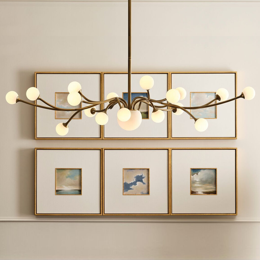 UPLIFTING 19 LIGHT CHANDELIER DARK BRASS