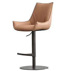 VESSEL COUNTER STOOL SWIVEL LEATHER CARAMEL