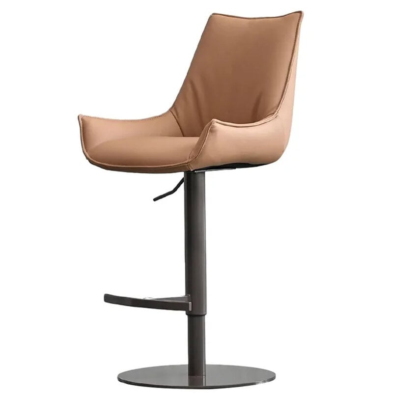 VESSEL COUNTER STOOL SWIVEL LEATHER CARAMEL