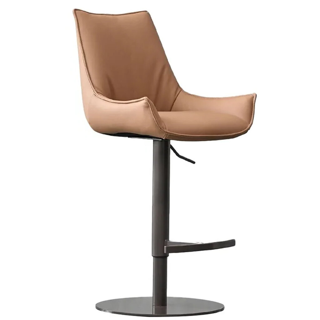 VESSEL COUNTER STOOL SWIVEL LEATHER CARAMEL