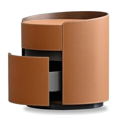 FOTO 2-DRAWER NIGHTSTAND LEATHER TAN