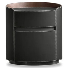 FOTO 2-DRAWER NIGHTSTAND LEATHER BLACK