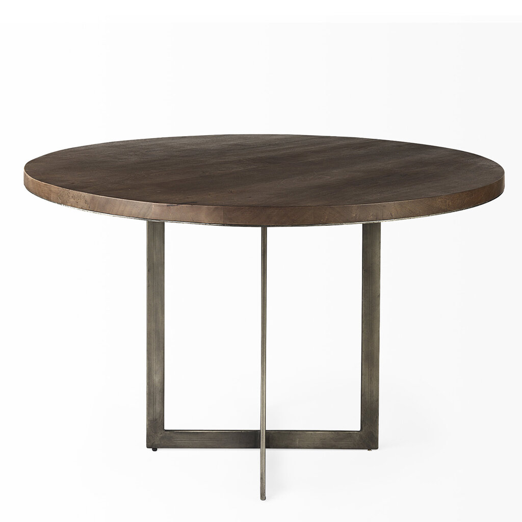 TAO DINING TABLE ROUND 48" MEDIUM BROWN