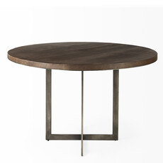 TAO DINING TABLE ROUND 48" MEDIUM BROWN
