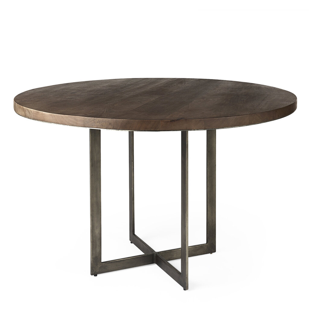 TAO DINING TABLE ROUND 48" MEDIUM BROWN
