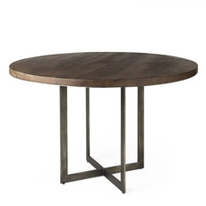 TAO DINING TABLE ROUND 48" MEDIUM BROWN