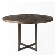 TAO DINING TABLE ROUND 48" MEDIUM BROWN