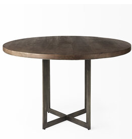 TAO DINING TABLE ROUND 48" MEDIUM BROWN