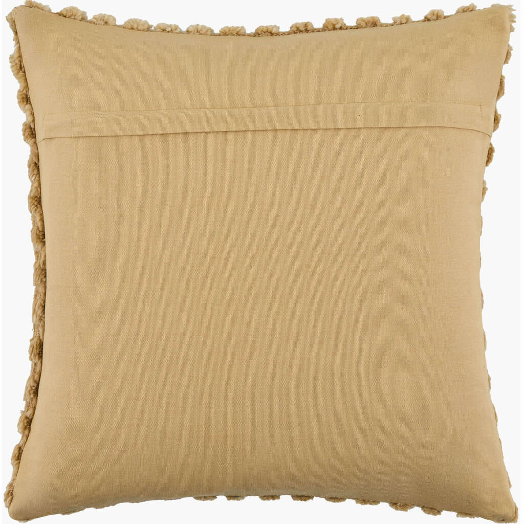 CHECKED DOWN FILLED PILLOW 18" TOASTED SESAME