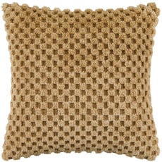 CHECKED DOWN FILLED PILLOW 18" TOASTED SESAME