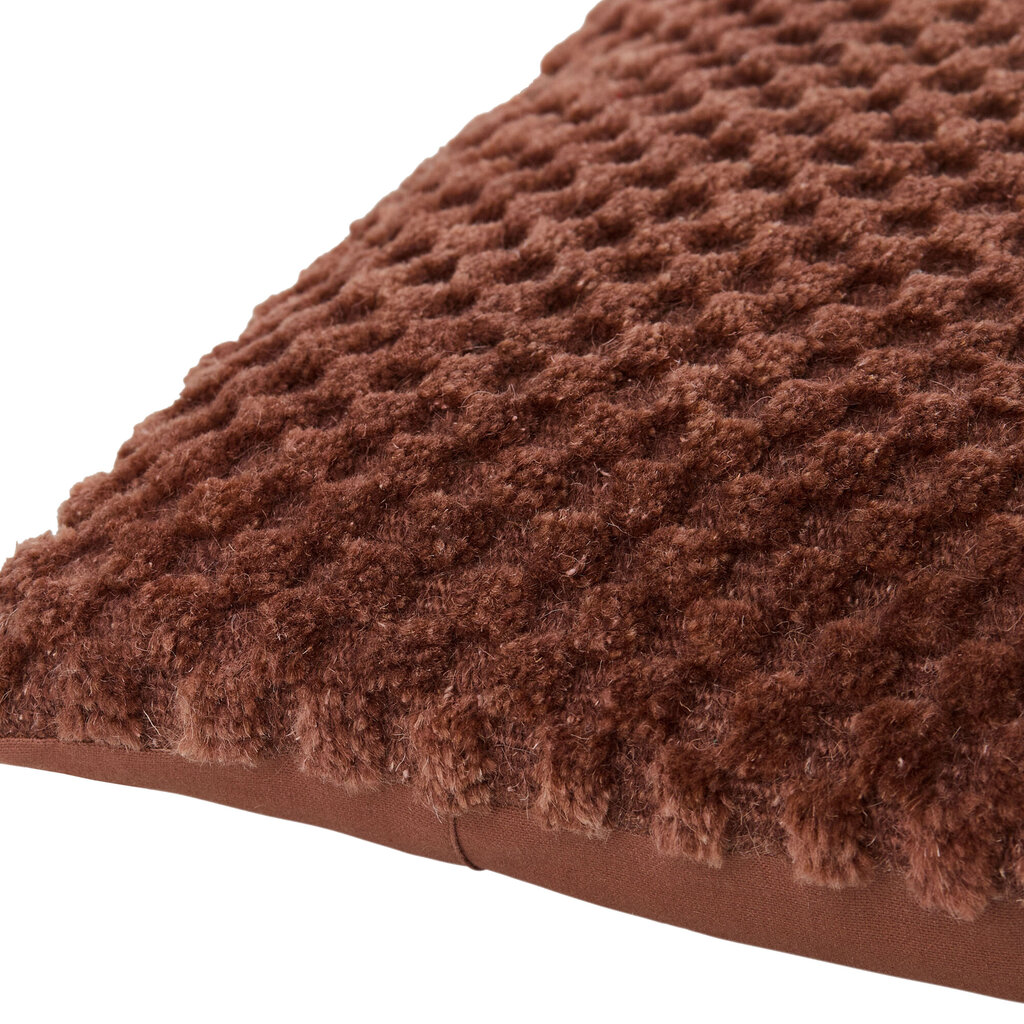 CHECKED DOWN FILLED PILLOW 20" BRICK RED