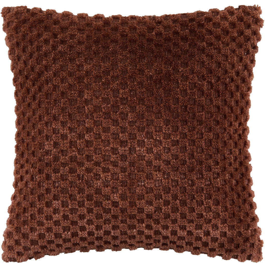 CHECKED DOWN FILLED PILLOW 20" BRICK RED