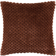 CHECKED DOWN FILLED PILLOW 20" BRICK RED