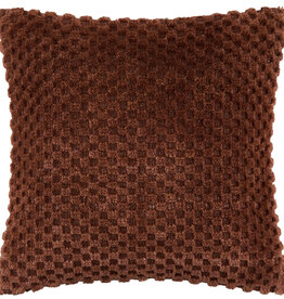 CHECKED DOWN FILLED PILLOW 20" BRICK RED