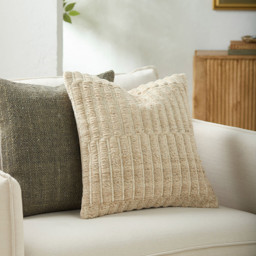 LADDER DOWN FILLED PILLOW 18" TAN