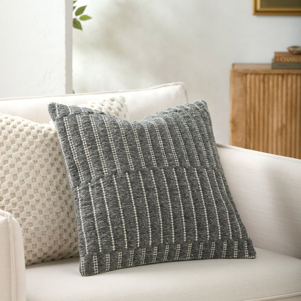 LADDER DOWN FILLED PILLOW 18" CHARCOAL