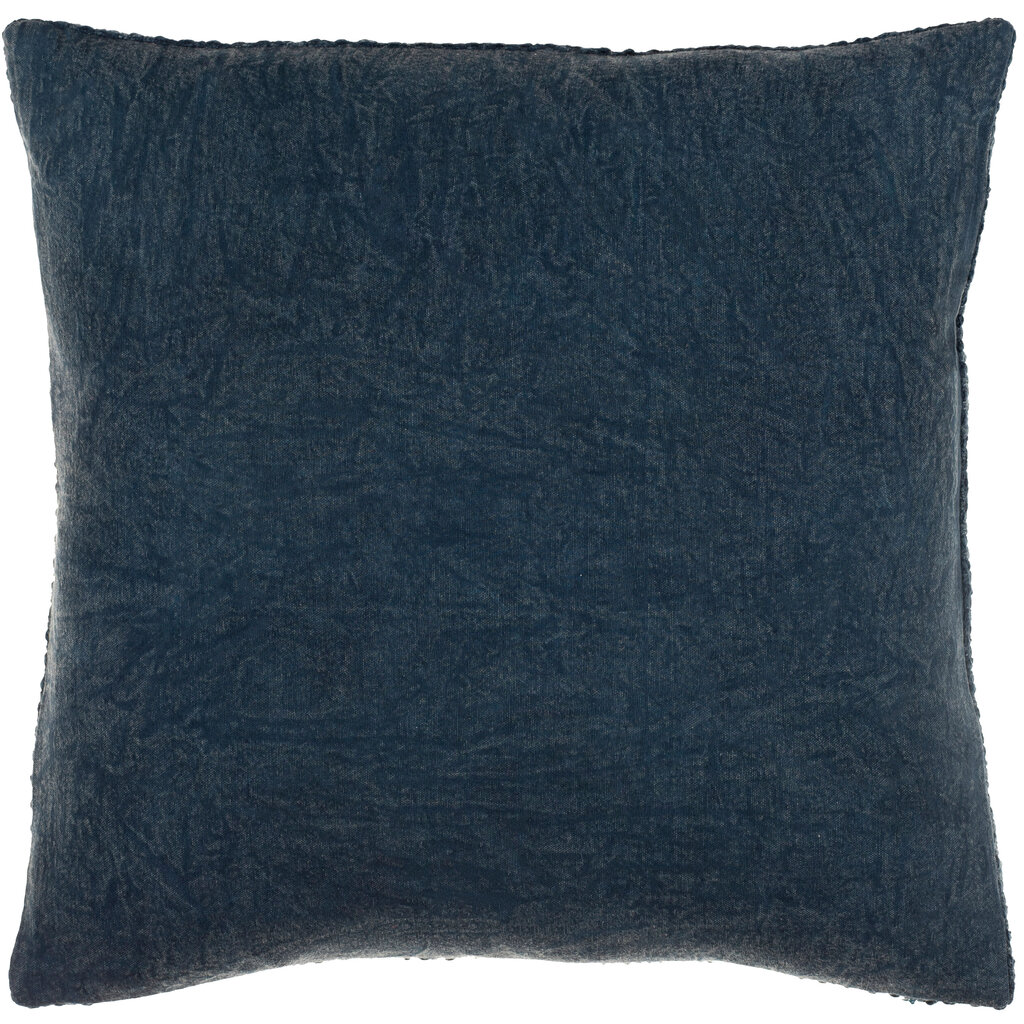 WASHED WEAVE DOWN FILLED PILLOW 18" NAVY BLUE