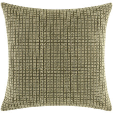 WASHED CHECK DOWN FILLED PILLOW 22" GREEN