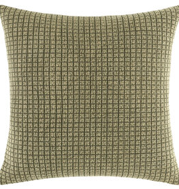 WASHED CHECK DOWN FILLED PILLOW 22" GREEN