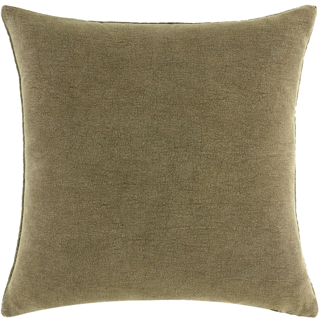 WASHED CHECK DOWN FILLED PILLOW 22" GREEN