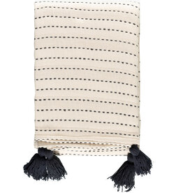 KAPRISAN THROW 4'X5' NATURAL AND BLACK