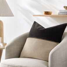 MARKOS PILLOW DOWN FILLED 18" NATURAL GREY SUEDE