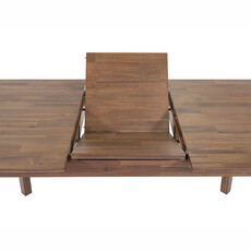 ISAAC EXTENSION DINING TABLE SMALL 55" TO 71" BROWN