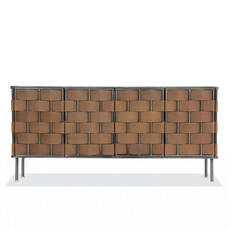 NETTED SIDEBOARD BROWN LEATHER