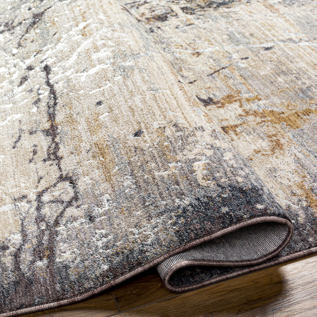 ADIA MARBLE 8'10" X 13'" CHARCOAL RUST GREY TAUPE