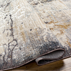 ADIA MARBLE 8'10" X 13'" CHARCOAL RUST GREY TAUPE