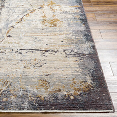 ADIA MARBLE 8'10" X 13'" CHARCOAL RUST GREY TAUPE