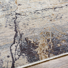 ADIA MARBLE 8'10" X 13'" CHARCOAL RUST GREY TAUPE